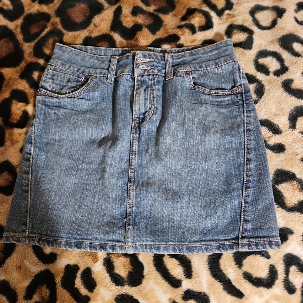Route 66 Blue A-Line Mini Skirt Casual